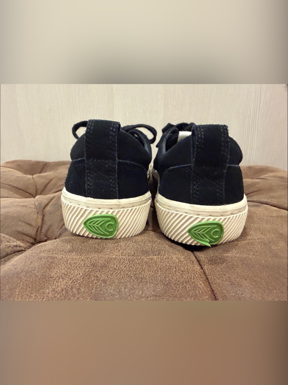 Cariuma Black SUEDE Low-Top Sneakers with Cream Sole - Picture 5 of 8